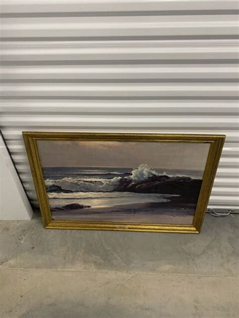 Robert Wood “golden Surf” Large Vintage Print Painting Ebay