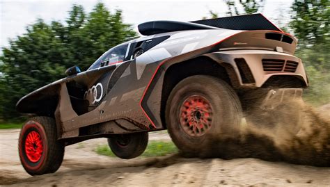 The Audi Rs Q E Tron Prototype Prepares For The Dakar Rally Electric