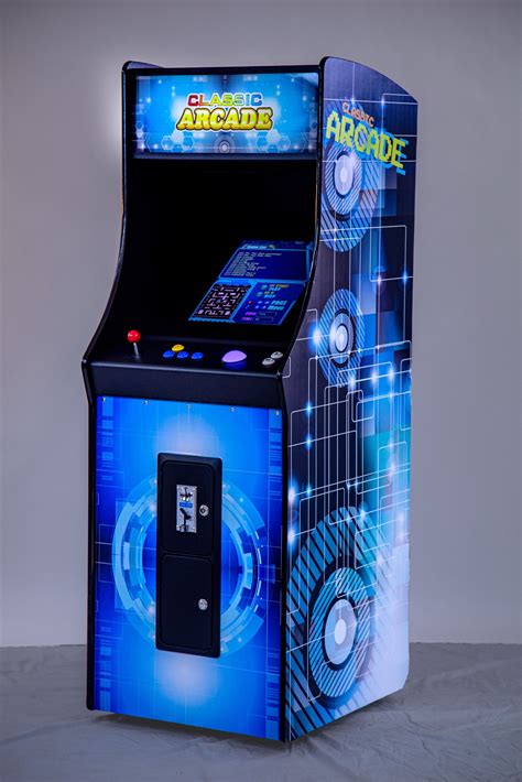 Full Sized Upright Arcade Game Feat 60 Classic Games With Led