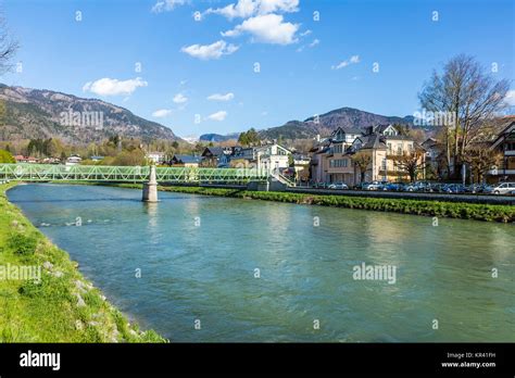 Old Bridge At River Traun Bad Ischl Stock Photo Alamy