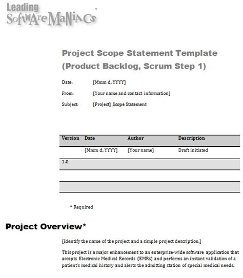 27 Free Scope Statement Templates Wordpdf Excel Templates