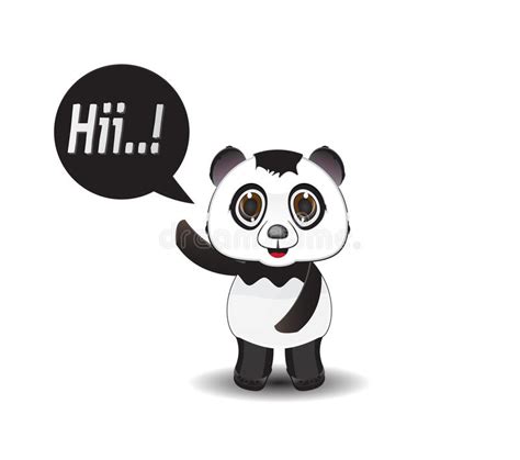 Panda Say Hii Stock Vector Illustration Of Little Organic 57173885