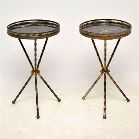 Pair Of Antique Brass And Marble Side Tables Marylebone Antiques