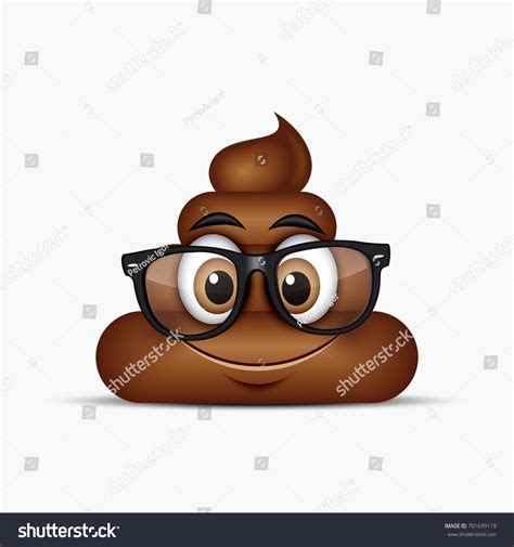 Poo Emoticon Wearing Eyeglasses Emoji Poop Stock Vector Royalty Free