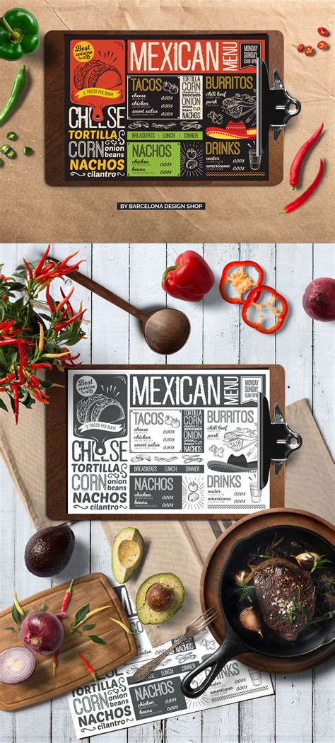 Popo's fiesta del sol has been serving some of the best in authentic mexican food in phoenix for many years. FREE! Trifold + Mexican Food Menu | Creative Illustrator ...