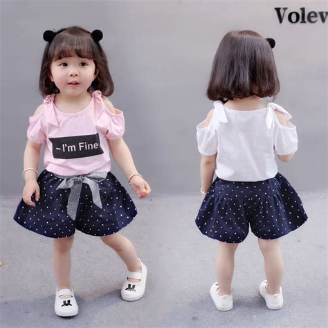 Wholesale 4 Pieceslot 2018 Childrens Clothing T Shirt And Dot Shorts