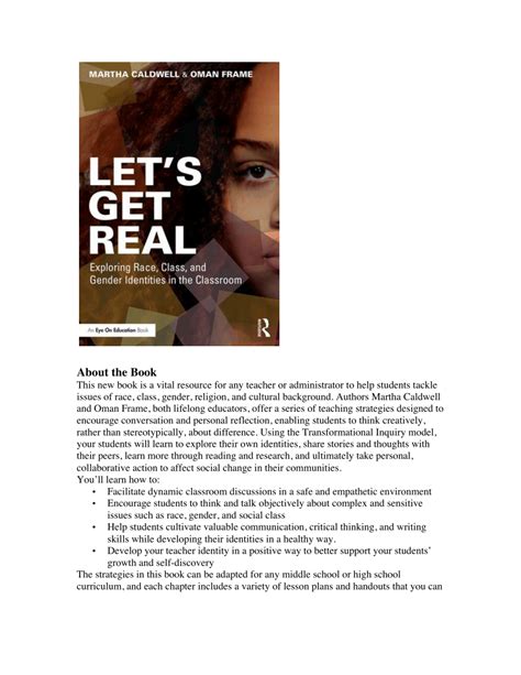 Pdf Let S Get Real Exploring Race Class And Gender Identities In The Classroom