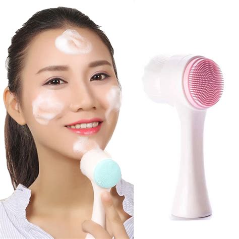 Double Sided Silicone 3d Facial Cleanser Brush Massage Soft Hair Brush Acne Pimple Remover
