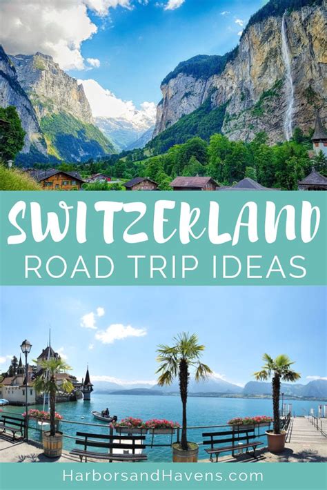 The Road Trip In Switzerland With Text Overlay