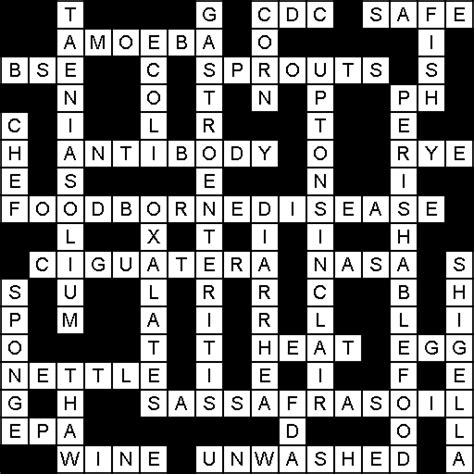 Also great for safety awareness contests. Food Safety Crossword Puzzle #2: Theme Crosswords