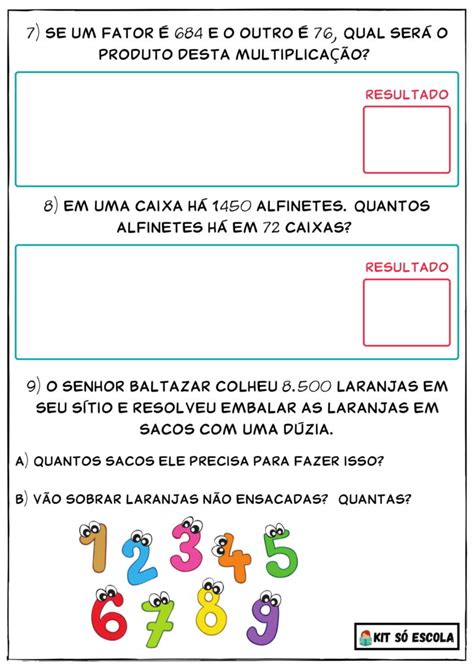 Atividades Com Desafios Matemáticos Situações Problemas — SÓ Escola