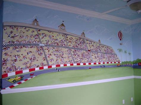 Race Track Mural Childrens Wall Murals Childrens Murals Nursery