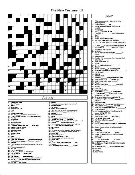 New Testament Crossword Puzzle Crossword Puzzle Crossword Puzzles