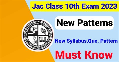 Jac Class 10th New Exam Pattern 2022 23