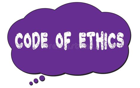 Code Of Ethics Text Written On A Violet Cloud Bubble Stock Illustration