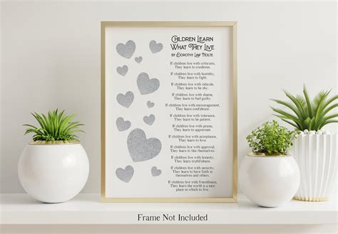 Children Learn What They Live Poem Dorothy Law Nolte Wall Art Post