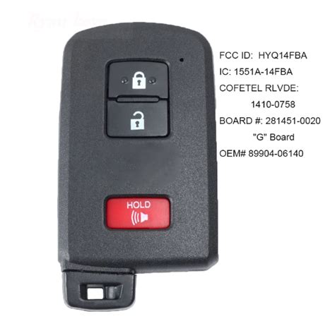 Smart Key Proximity Remote For Toyota Rav Prius C V Fccid Hyq Fba P N G Board