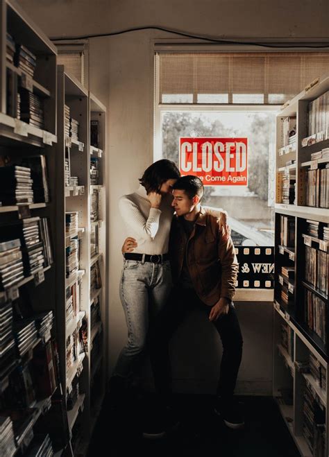 Los Angeles Engagement Shoot In Dvd And Record Player Store Hana Alsoudi Photography Couples