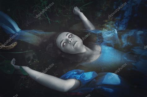 Terrible Drowned Dead Ghost Woman — Stock Photo © Darkbird 88309972