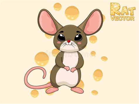 Cute Cartoon Rat Characters Vector Art Illustration With Happy Animal