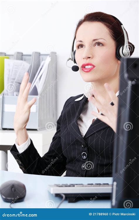 Call Center Woman Stock Photo Image Of Expression Caucasian 21788960