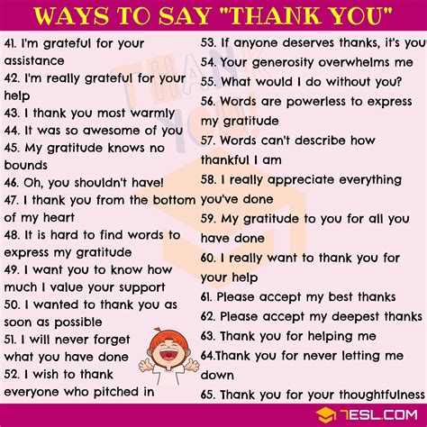 65 other ways to say “thank you” in speaking and writing english as a second language