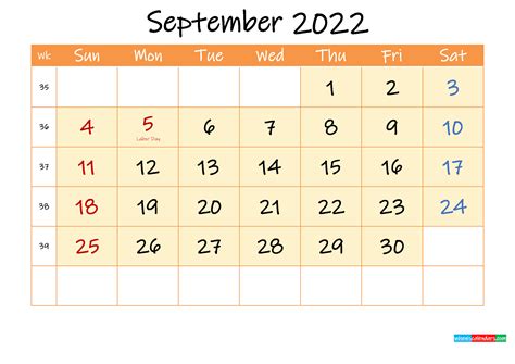 September 2022 Calendar Free Printable Calendar Templates September