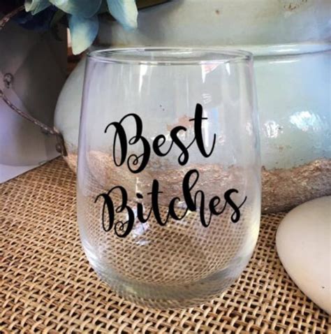 Best Bitches Stemless Wine Glass Wine Cup Best Friend T
