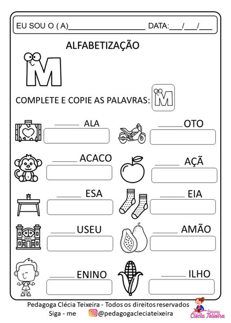 Atividades De Alfabetização Letras Do Alfabeto Clécia Teixeira