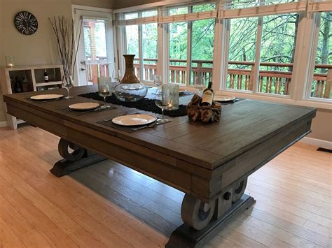 Find more inspiring images about combination pool table dining room table on our site. Dining Top Pool Table Rustic Farmhouse -Charcoal | Pool ...