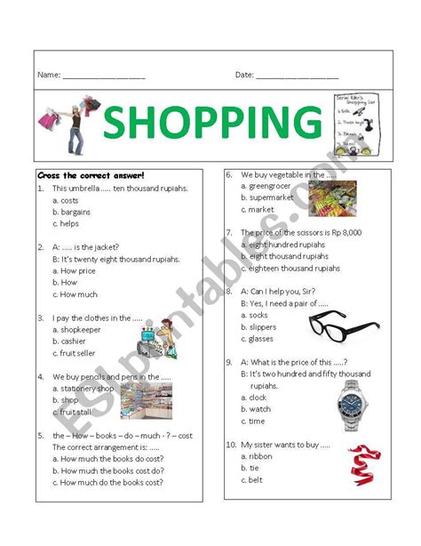 The Shopping List English Esl Worksheets For Distance Learning And