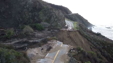 Californias Highway 1 Section Of Road Collapses Into Ocean Video