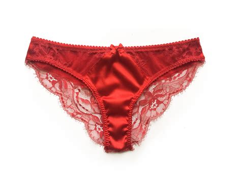 Silk Red Panties Red Lace Panties Lace Brief Lace Tanga Etsy