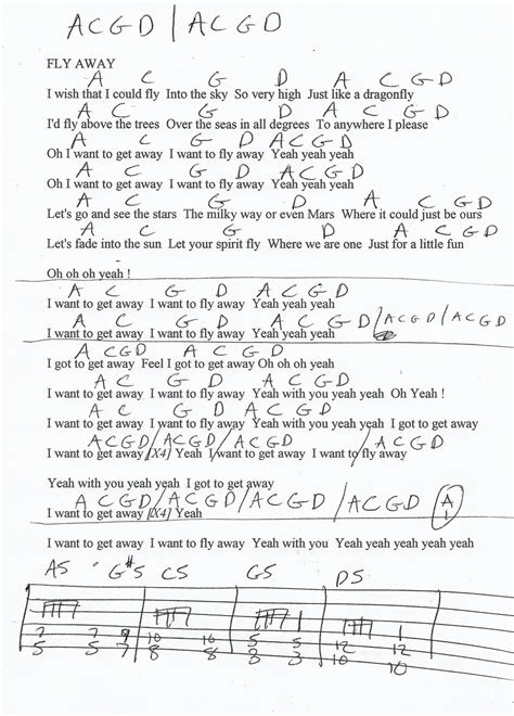 Ill Fly Away Lenny Kravitz Guitar Chord Chart Great Song Lyrics