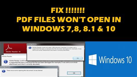 Fix Cannot Open Pdf Files In Windows 7 8 1 10