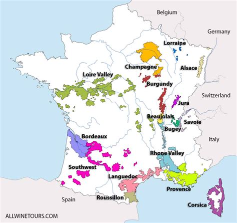 Map Of French Wine Regions All Wine Tours