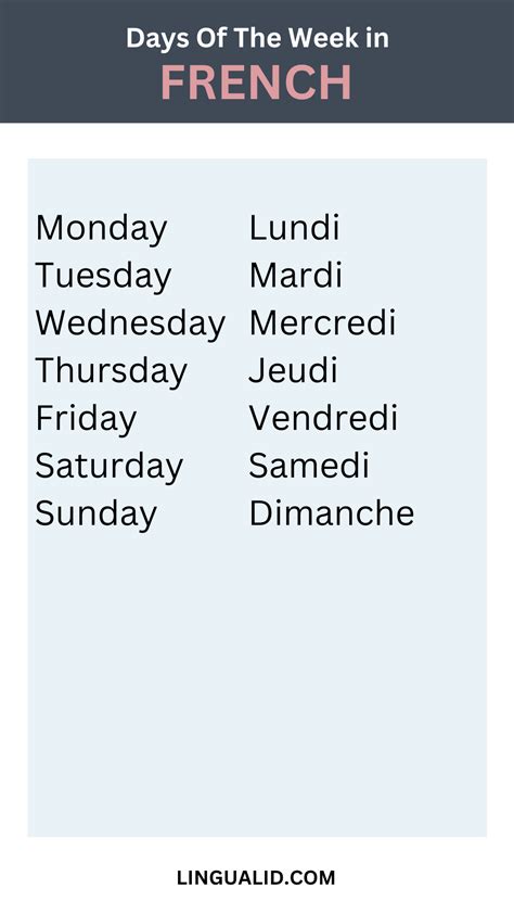 Days Months And Seasons In French Audio Included Lingualid