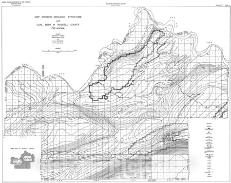 Map Plate 2 Map Showing Geologic Structure And Coal Beds Of Haskell