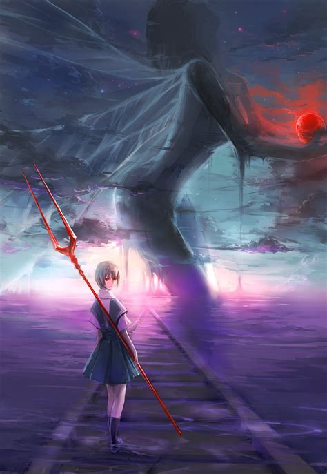 It ends with asuka being followed by an invisible shinji, who realizes in monologue that this is not reality. Ayanami Rei/#646253 - Zerochan