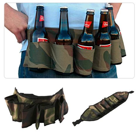 Practical 6 Pack Beer Soda Drink Camo Belt Holster Beer Bottle Holder