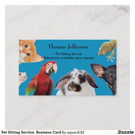 Create your own pet sitting business cards. Pet Sitting Service Business Card