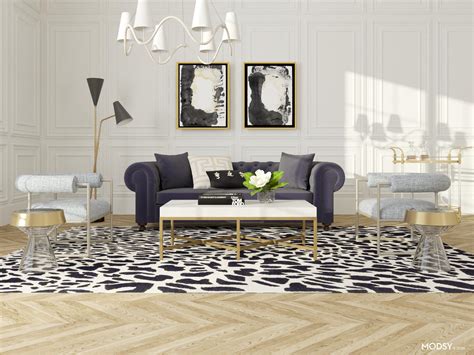 Hollywood Regency Glam Style Living Room Living Room Design Ideas