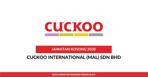 We extract the trade partners from cuckoo international mal sdn bhd's 12 transctions.you can screen companies by transactions, trade date, and trading area. Jawatan Kosong Terkini Cuckoo International (Mal) Sdn Bhd ...