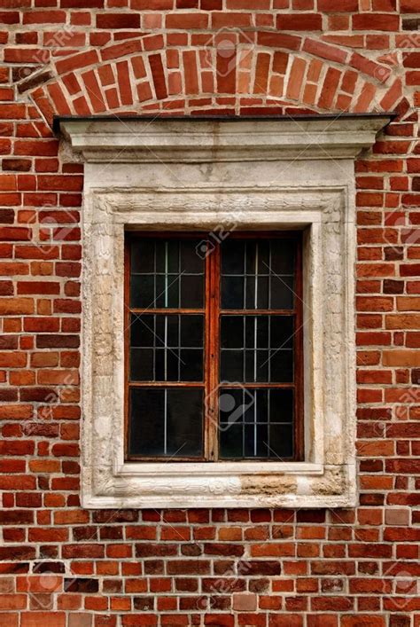Window Of A Medieval Building Very Old Brick Wall Stock Photo