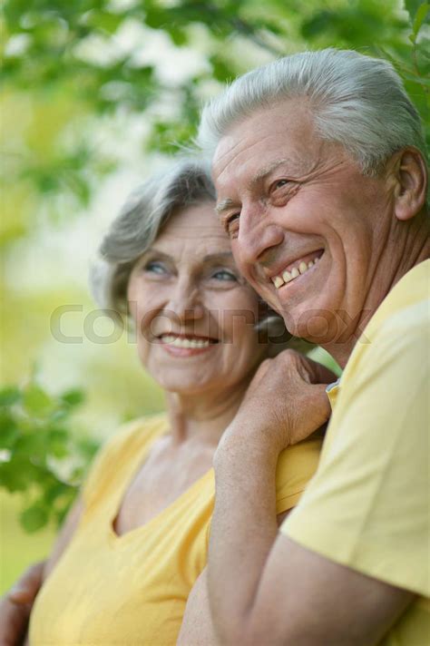 elderly couple relaxing stock image colourbox