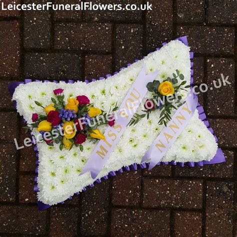 Funeral Cushion Floral Tribute Made With Yellow Roses And White Flowers