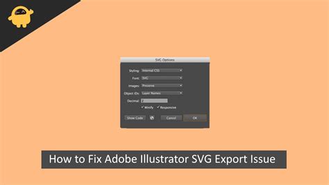 How To Fix Adobe Illustrator Svg Export Issue