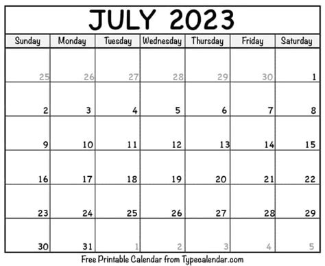 Printable July 2023 Calendar Templates With Holidays Free