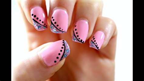 Elegant Pink Nail Art Tutorial Perfect For Short Nails Youtube