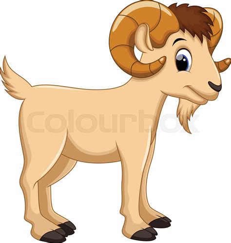 Cute Goat Cartoon Stock Vector Colourbox